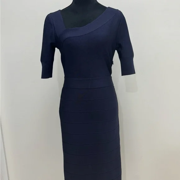 Asymmetric Strappy Icon Dress Dark Navy / M